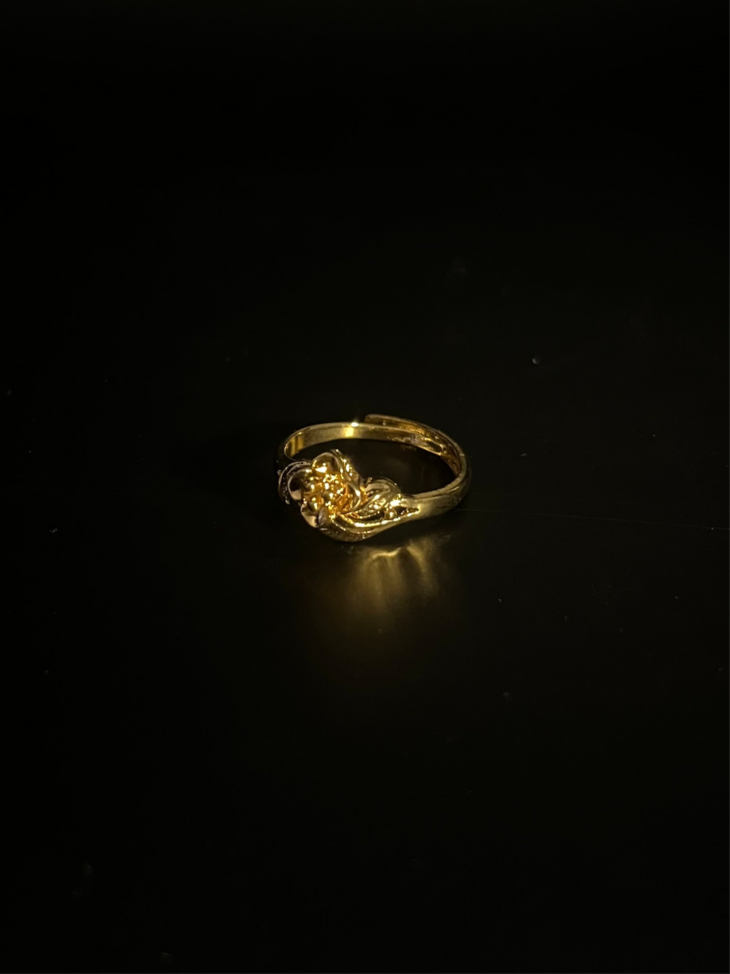 FLOWER ADJUSTABLE GOLD RING