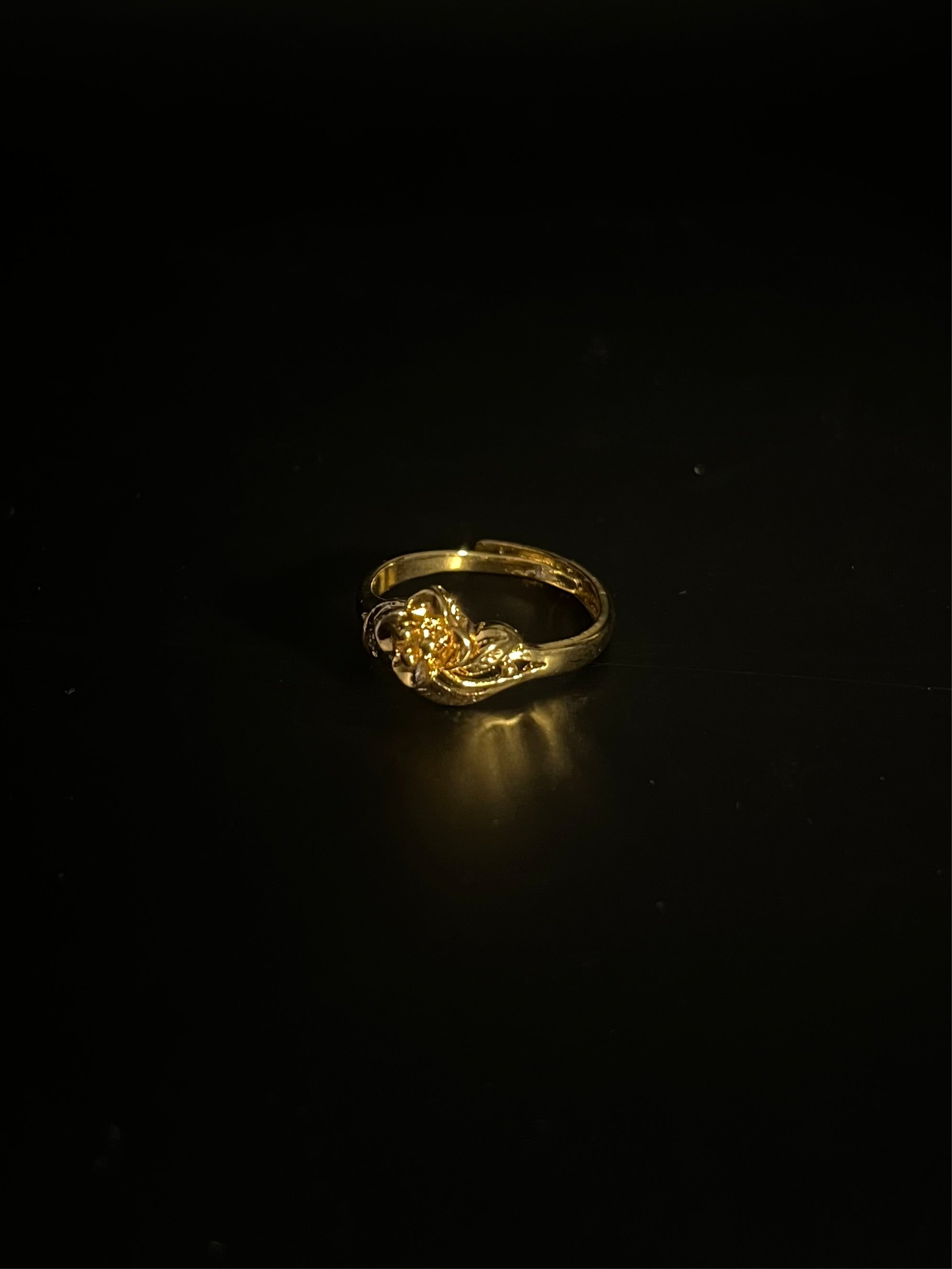 FLOWER ADJUSTABLE GOLD RING