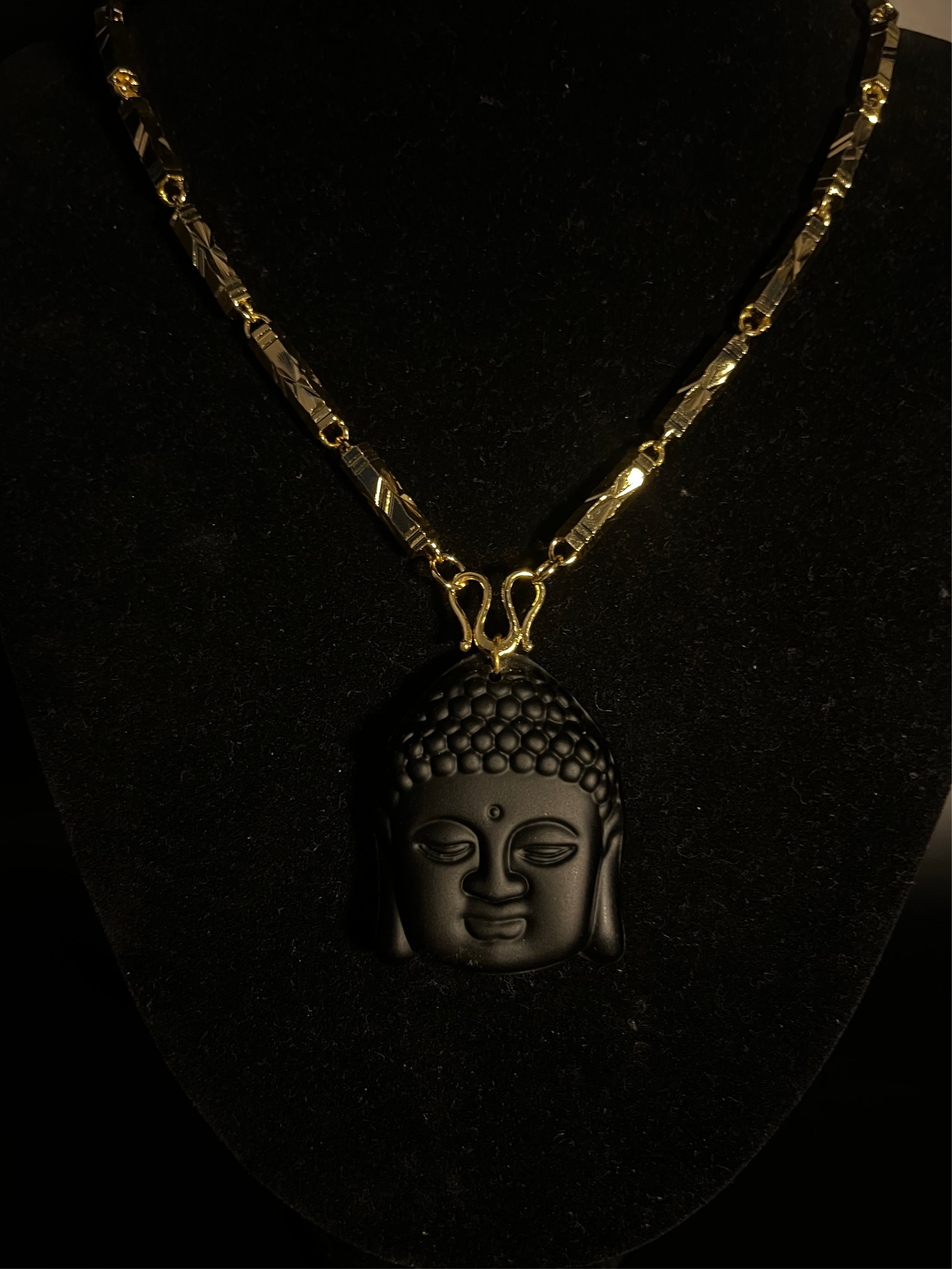 BLACK JADE WOMAN BUDDHA + V1 CHAIN