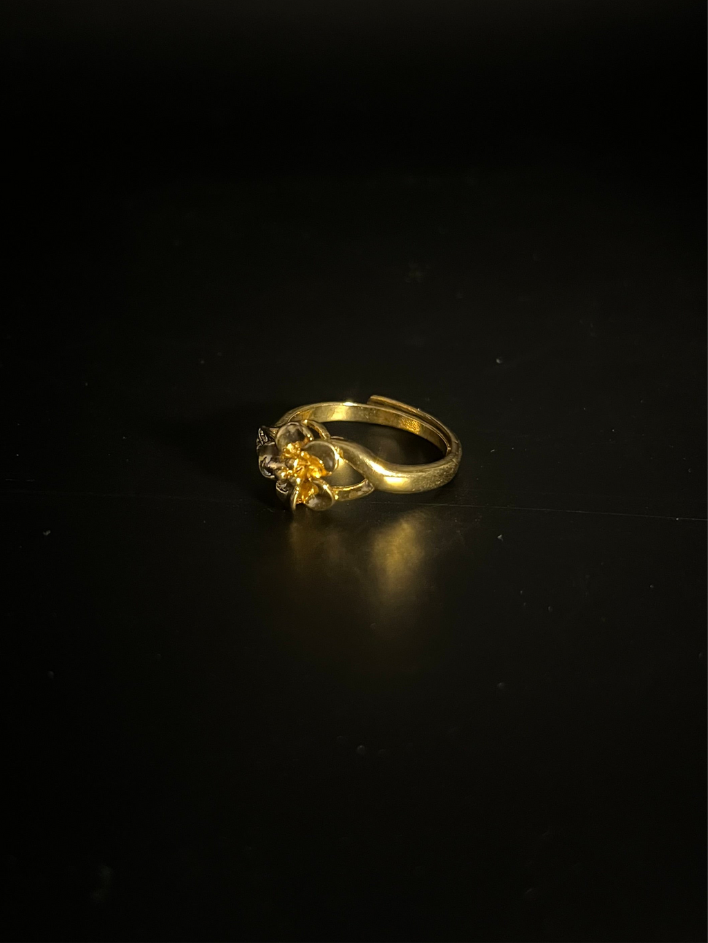 FLOWER ADJUSTABLE GOLD RING