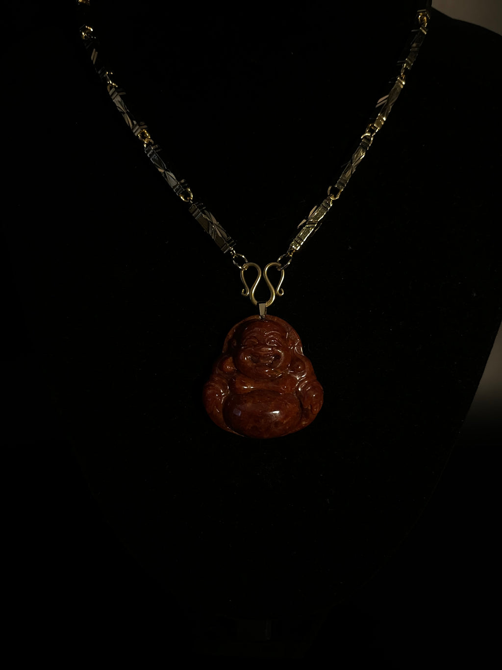 RED JADE BUDDHA + V1 CHAIN