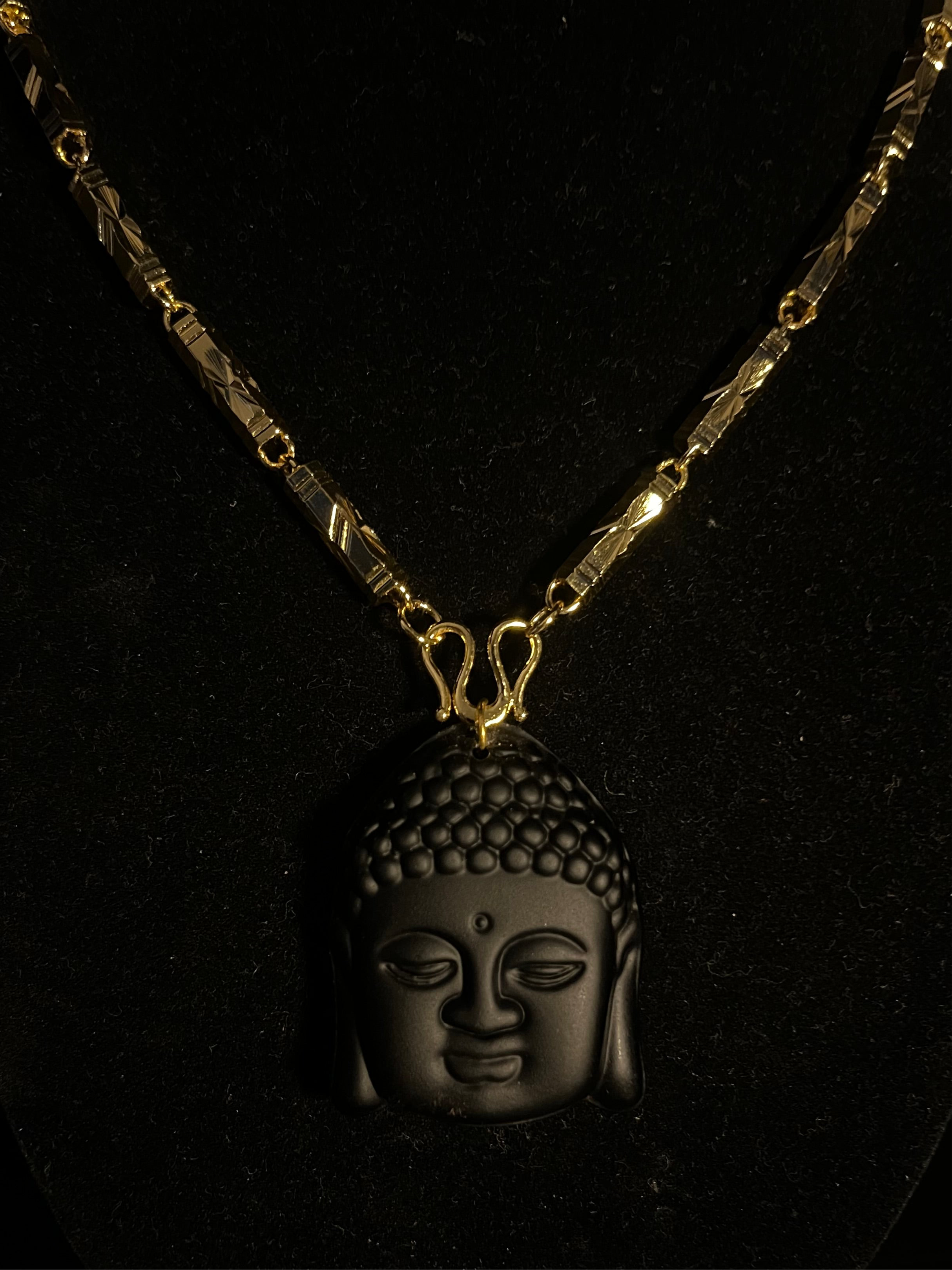 BLACK JADE WOMAN BUDDHA + V1 CHAIN