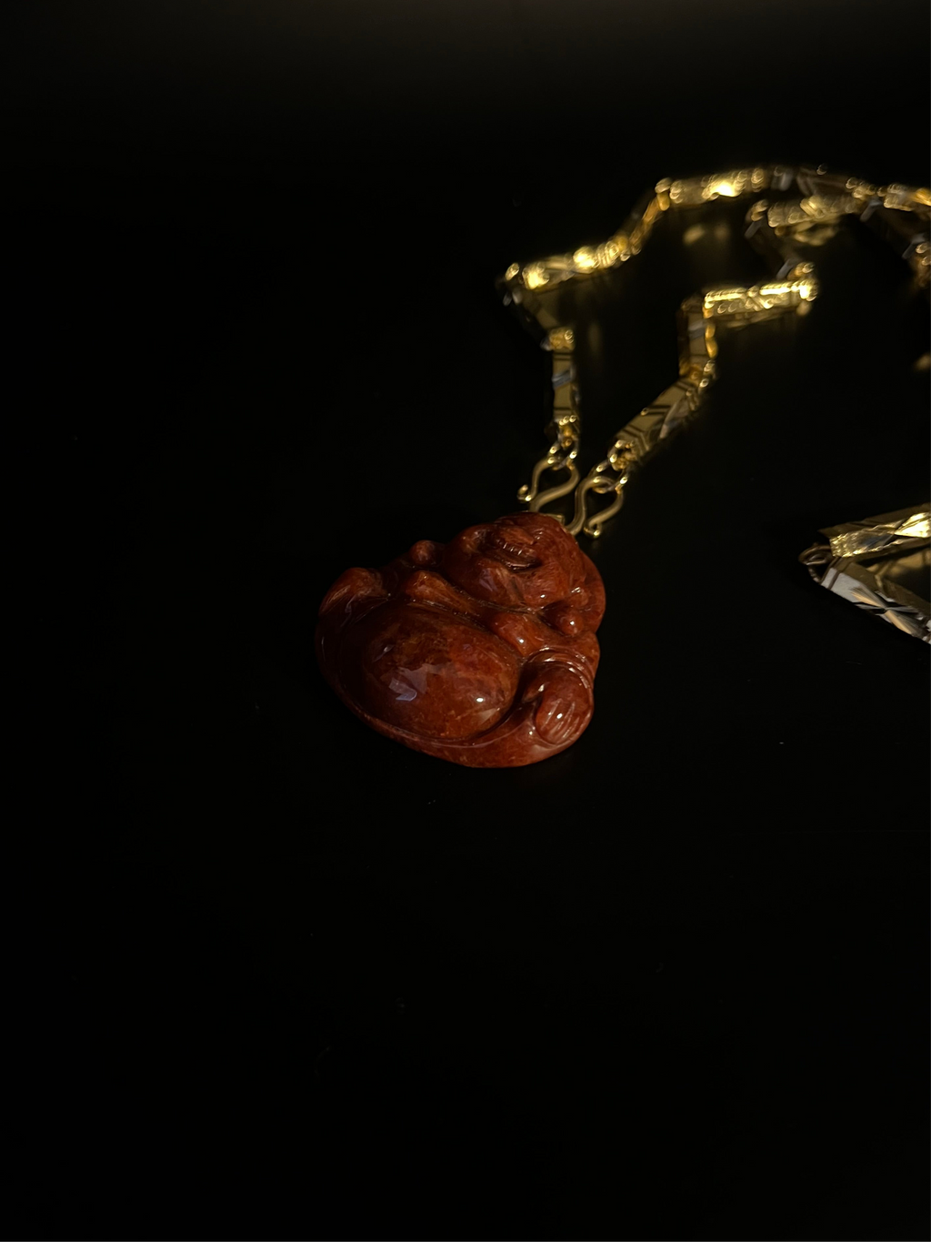 RED JADE BUDDHA + V1 CHAIN