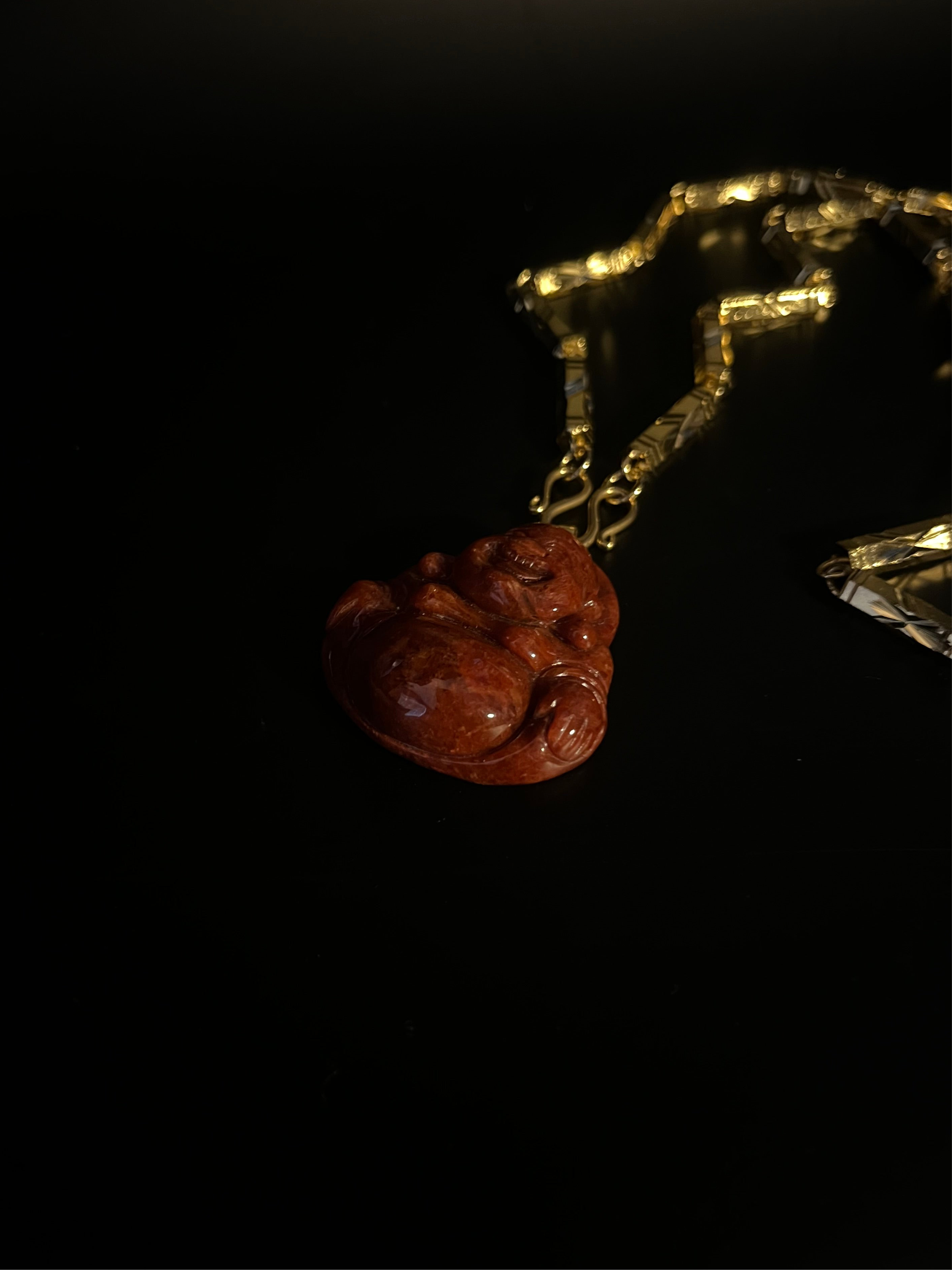 RED JADE BUDDHA + V1 CHAIN