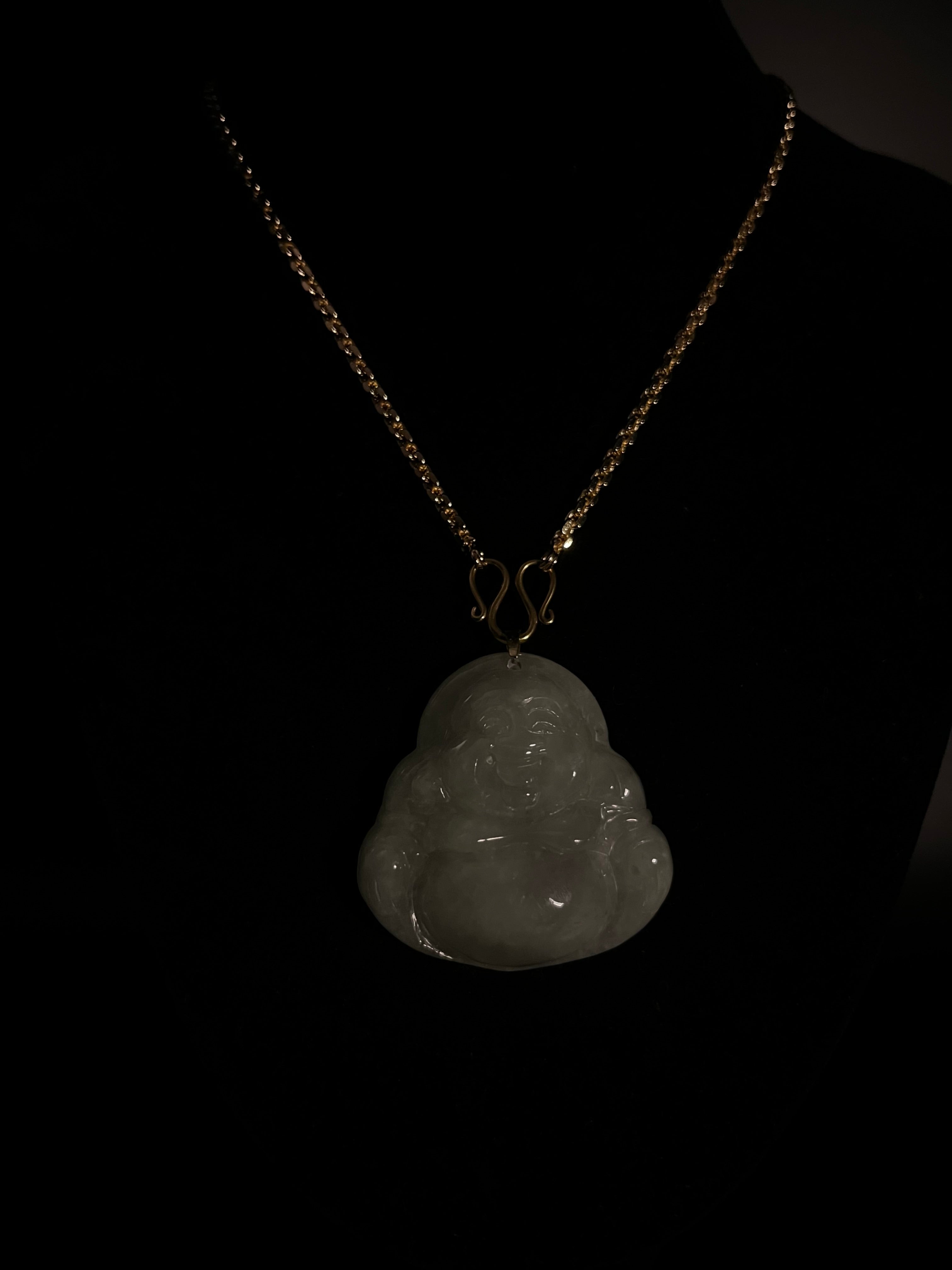 ( PENDANT ) WHITE JADE JUMBO BUDDHA