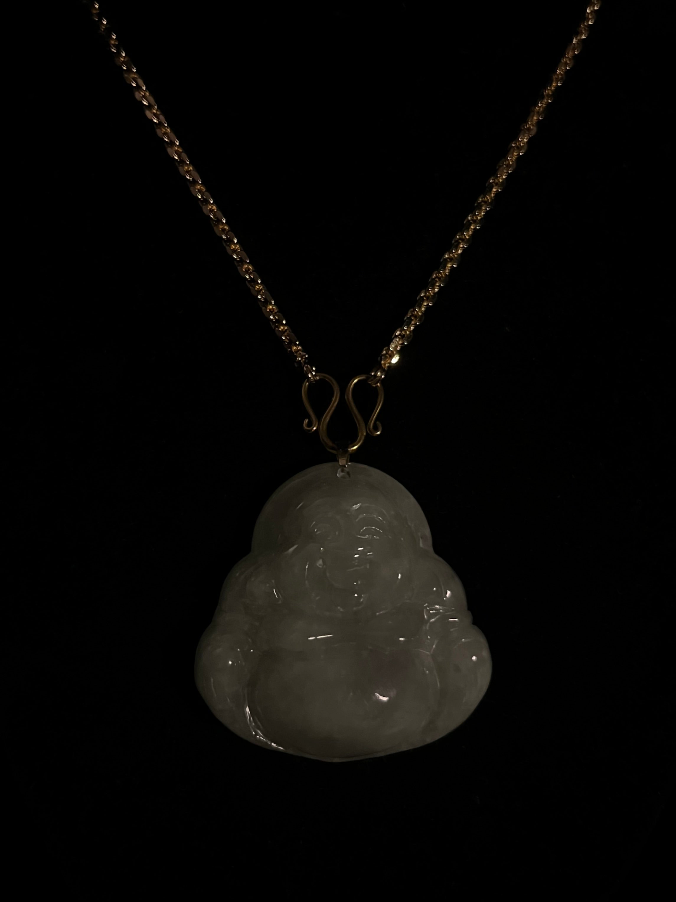 ( PENDANT ) WHITE JADE JUMBO BUDDHA