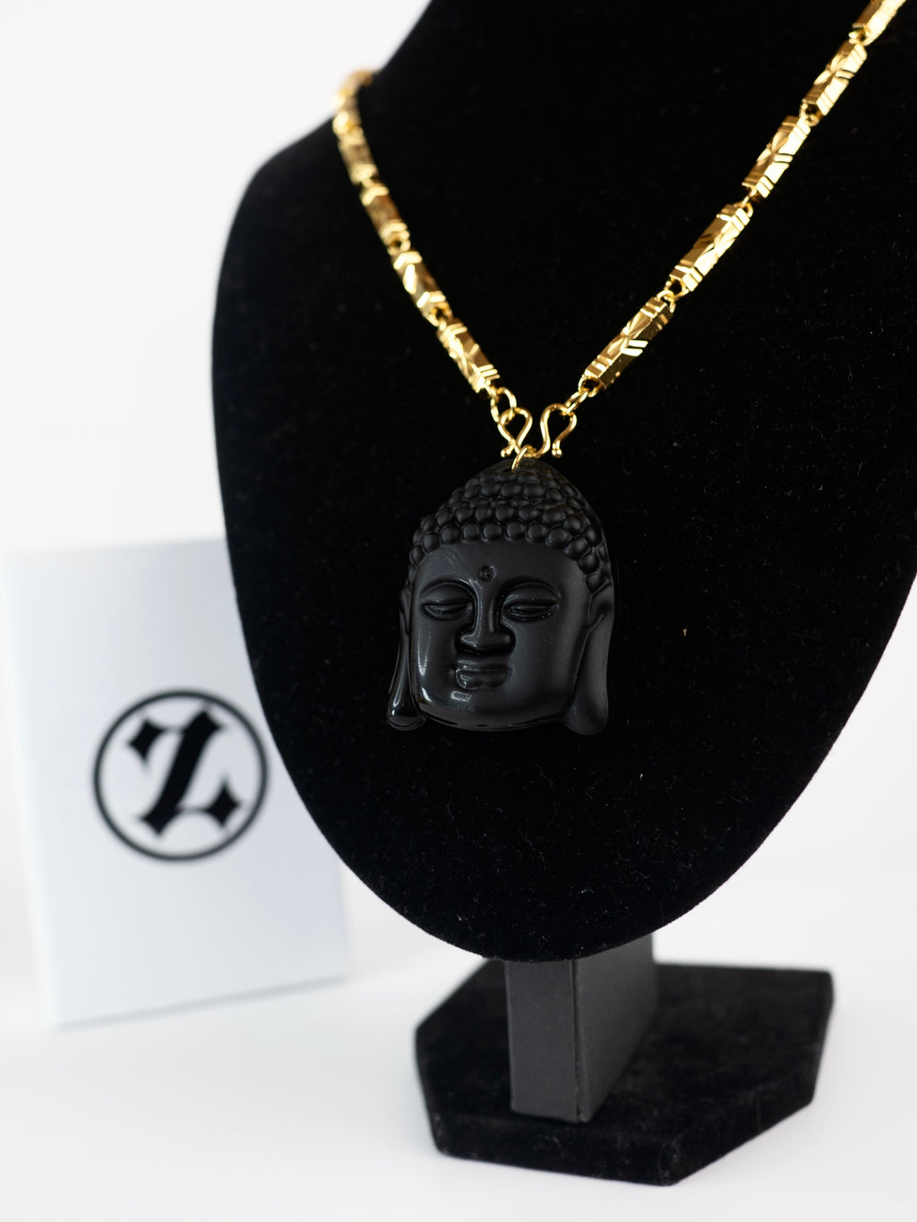 BLACK JADE WOMAN BUDDHA + V1 CHAIN