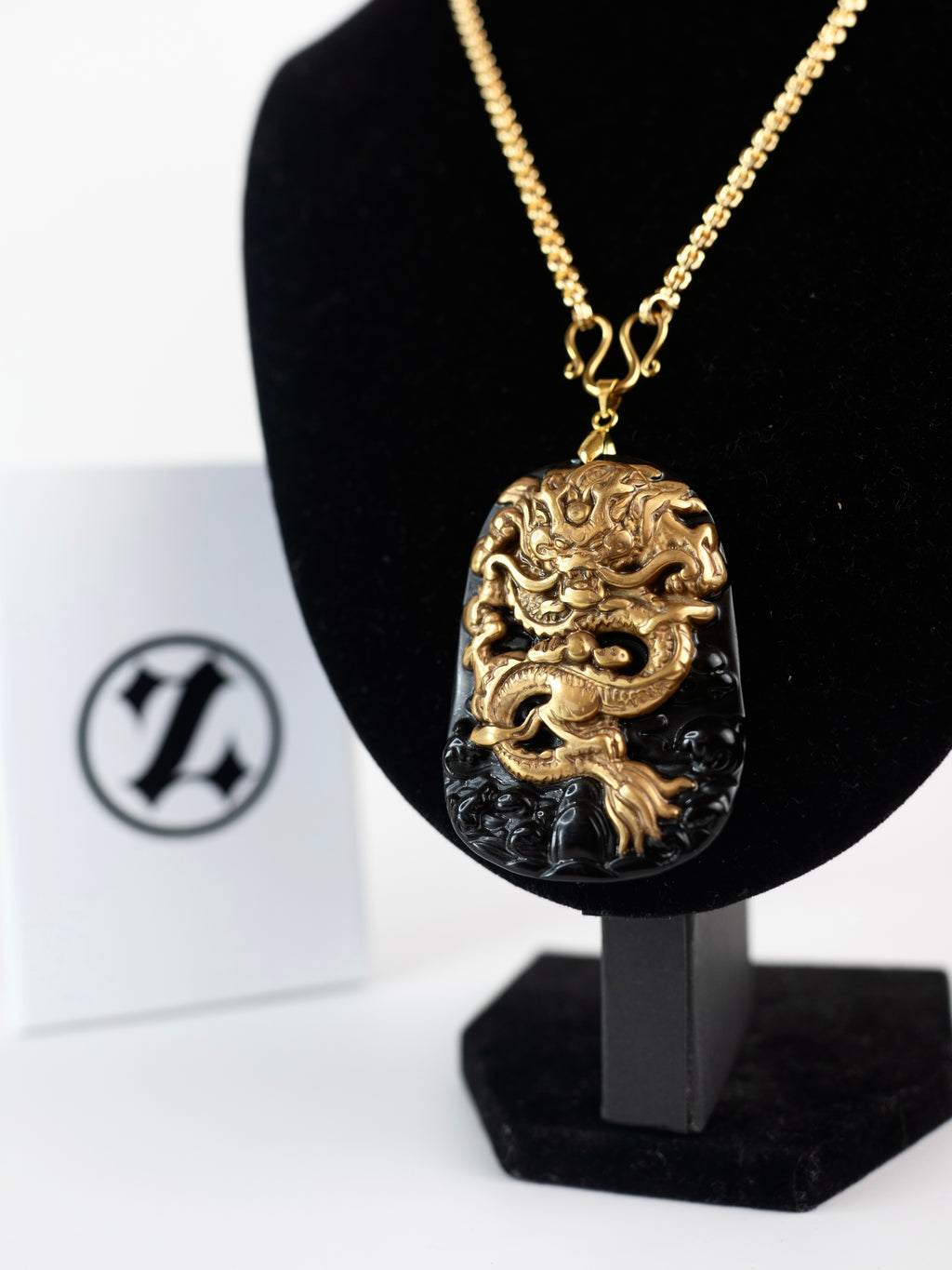 GOLD & BLACK JADE DRAGON