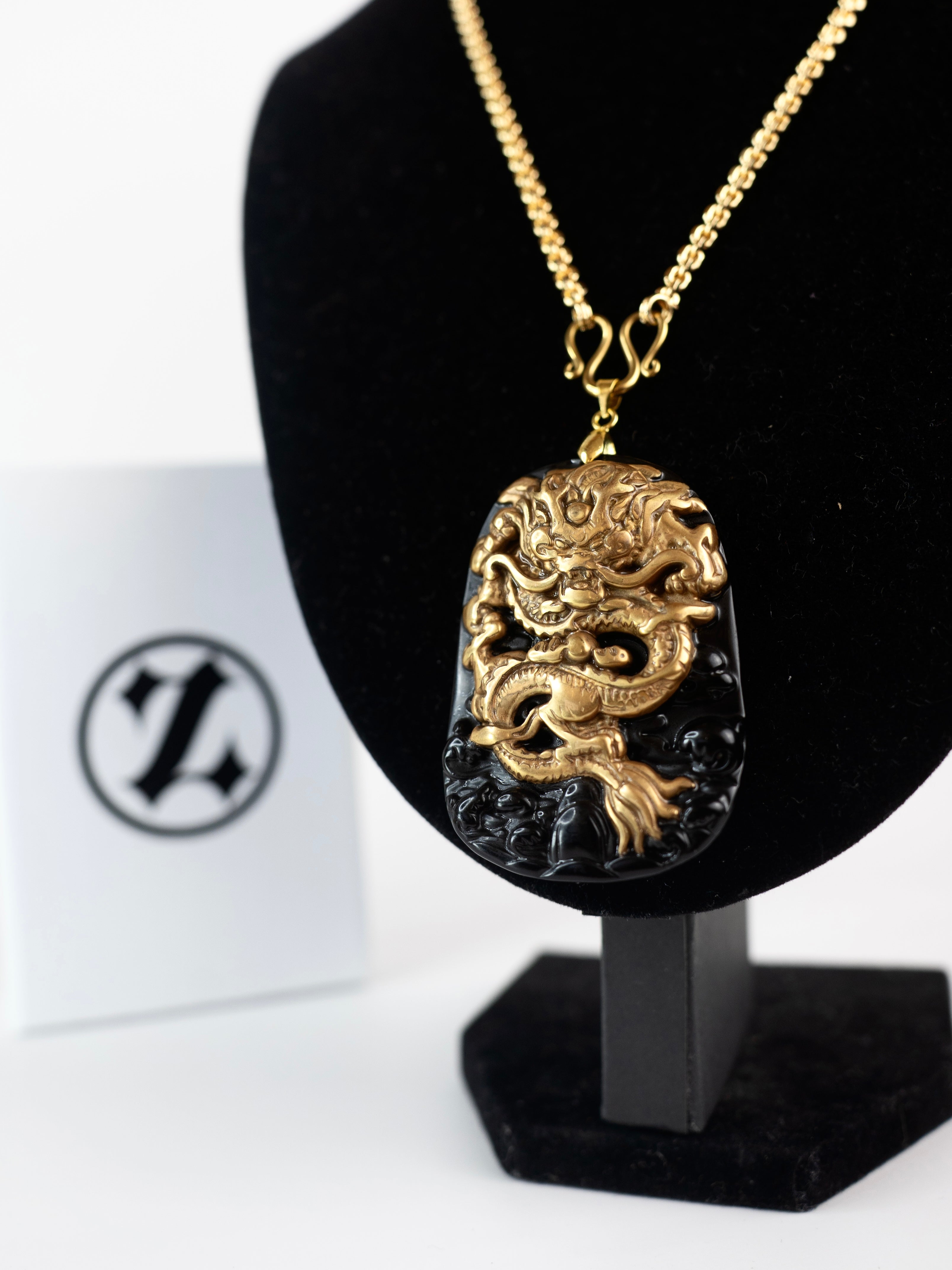 GOLD & BLACK JADE DRAGON